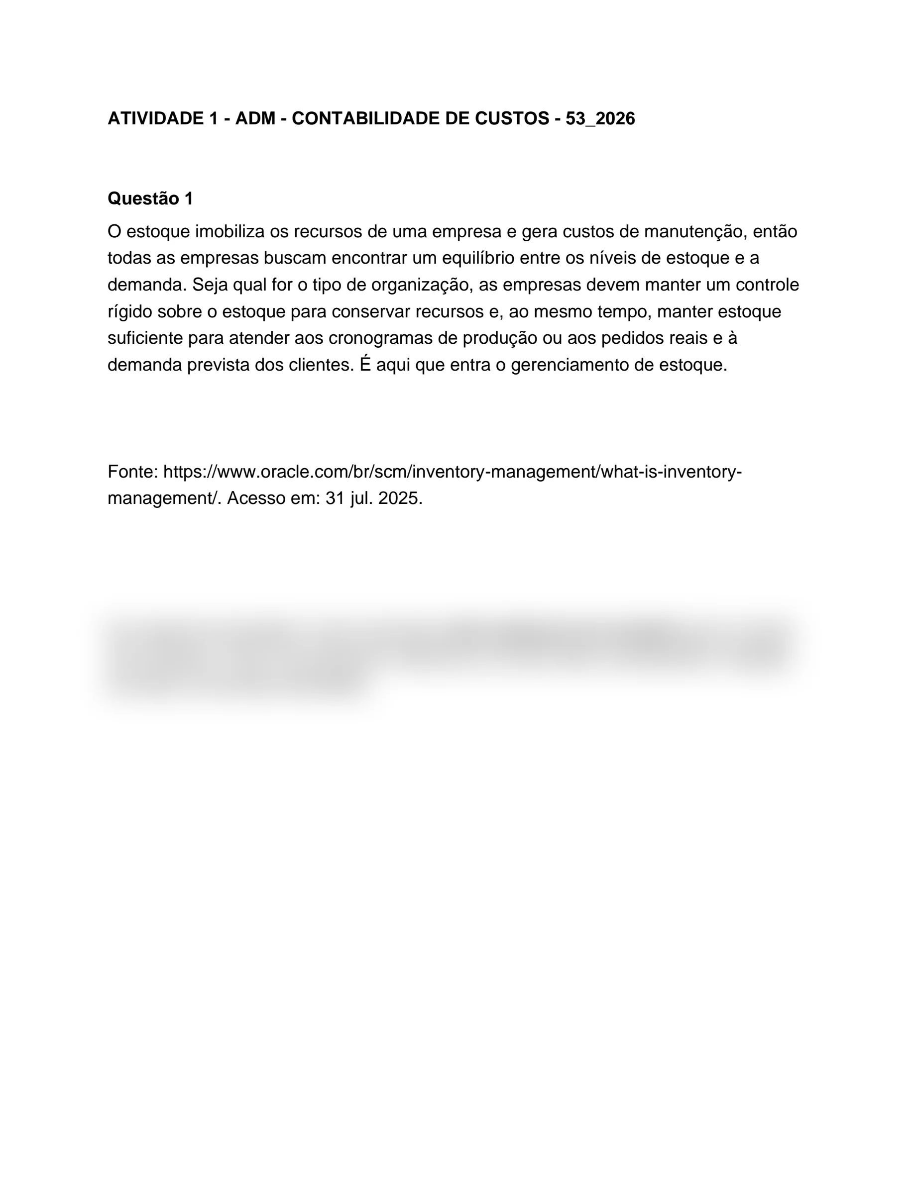 Prévia de ATIVIDADE 1 - ADM - CONTABILIDADE DE CUSTOS - 53_2026